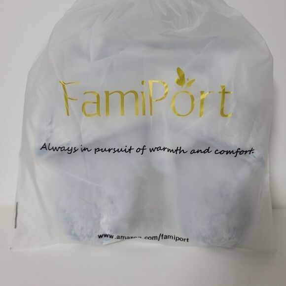 FamiPort crisscross soft cozy fluffy indoor/outdoor slippers - Picture 11 of 12